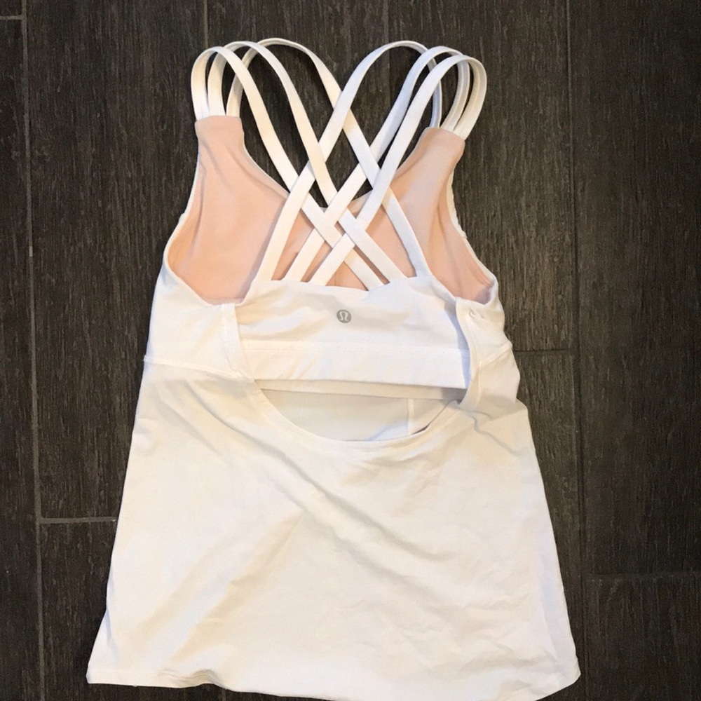 White Lululemon Crossback Tank